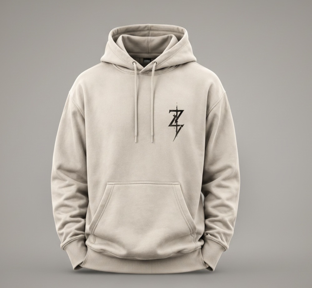 Zevior Ivory Black Rose Hoodie